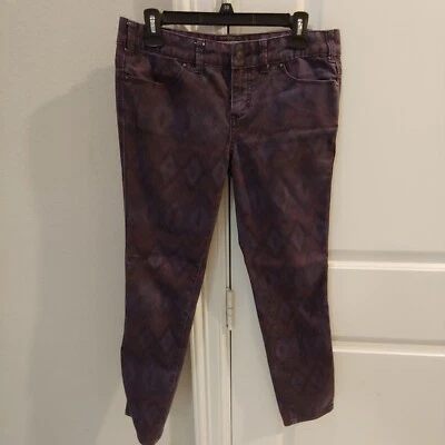 Free People Womens Size 29 Purple Dye Denim Jeans Diamond print Foto 1 de 4