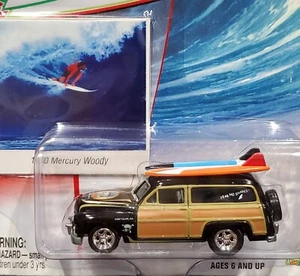 Johnny Lightning 50 1950 Mercury Woody Woodie Wagon Surf Rod Car MM Reef Devils - Picture 1 of 2