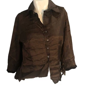 Neu Lorella Braglia Button Down dunkelbraun Gr. 42 US 6 - Bild 1 von 18