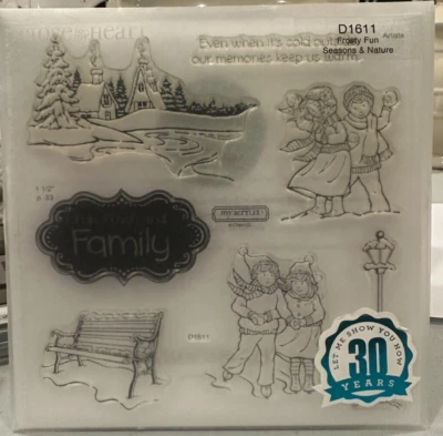Набор марок CTMH Close To My Heart сезон МОРОЗНОЕ ВЕСЕЛЬЕ и природа D1611 катание на коньках снег - Изображение 1 из 2