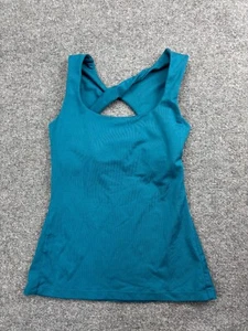 prAna Tank Women's XS Blue Shelf Bra Support Cross Back Athletic Hike Gym - Picture 1 of 6