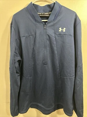 Pull Over Under Armor Cold Gear para hombre media cremallera. Azul marino  Foto 1 de 4