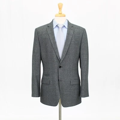 Express 42L Gray Sport Coat Blazer Jacket Check 2B Wool - Image 1 of 4
