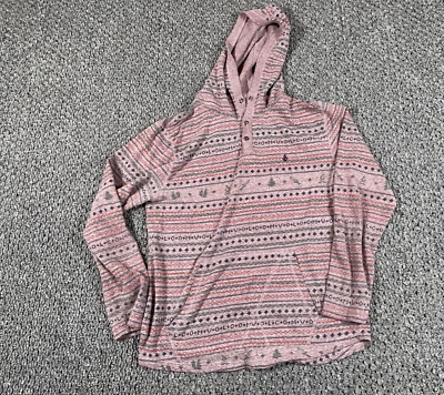Volcom Aztec Print Hooded Long Sleeve Shirt Adult Medium Purple Geometric - Image 1 of 4