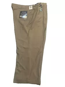 NEW $80 HAGGAR Classic Fit Pleat Repreve Stretch Stria Khaki Dress Pant Men's 54 - Picture 1 of 9