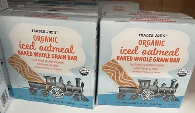 2 Pack Trader Joe’s Organic Iced Oatmeal Baked Whole Grain Bar 7.62 oz Each NEW - Image 1 of 3