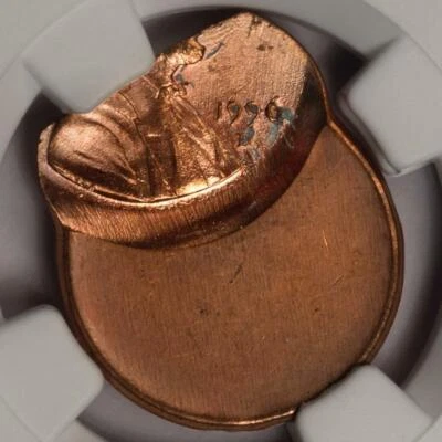 1996 D NGC MS66RD 65% Off Center With Chain Strike Edge Lincoln Cent Mint Error - Image 1 of 4