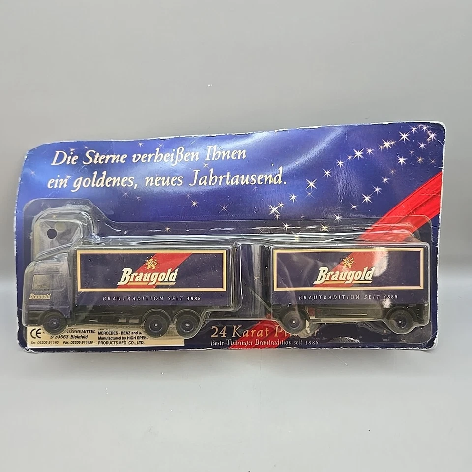 NUEVO Grell Werbemittel Exclusivo Braugold 24 quilates Pilsner Entrega Semirremolque Foto 1 de 4