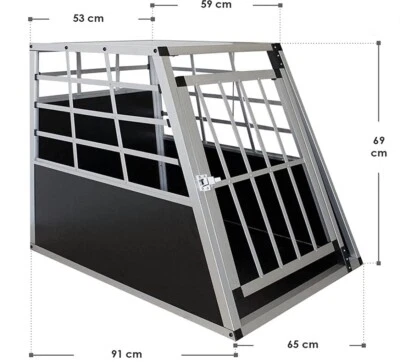 Huskys Hundetransportbox Alu schwarz/silber L (69x65x56,5 - Bild 1 von 4