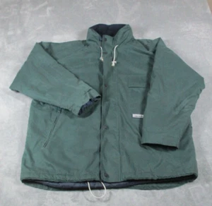 Sperry Jacket Mens XXL Parka Green Hooded Fleece Lined Full Zip Top Sider EUC - Picture 1 of 10