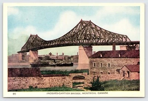Jacques-Cartier Bridge, Saint Lawrence River, Montreal Canada Postcard  P6 - Picture 1 of 2