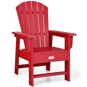 Costway Patio Kids' Adirondack Chair Seat Weather Resistant for Ages 3-8 Red - Picture 1 of 7