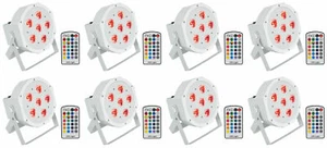 (8) Rockville BATTERY PAR 6RF White Rechargeable Wireless DMX Lights+RF Remotes - Picture 1 of 12