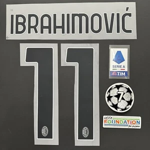 Ibrahimovic #11 AC Milan 23/24 Home Name & Number- Serie A & Champions League - Picture 1 of 4