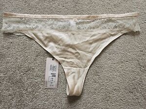 Marks & Spencer M&S Rosie Ivory Luxe Silk Vintage Lace Thong Sz 20 BNWT RRP £14