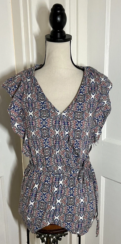 Mameluco Joe Benbassett Rosa Azul Blanco Patrón Talla Pequeña Y2k 2000’s 2010’s Chic Foto 1 de 3