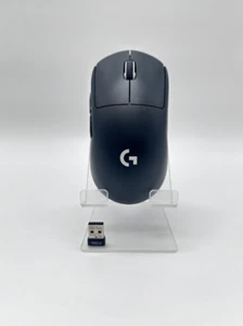 Used Original Logitech G Pro X Superlight Wireless Black Gaming Mouse + Dongle - Picture 1 of 9