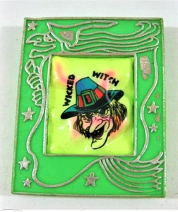 Vintage 1970 Wicked Witch Glow N Dark Framed Monster Charm Vend Toy Old Stock GW - Picture 1 of 1