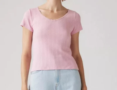 Top para mujer fragante lila Levi's Sweetie ajustado puntinle talla L Foto 1 de 4