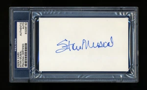 STAN MUSIAL SIGNED MINT INDEX CARD PSA/DNA SLABBED HOF AUTOGRAPHED CARDINALS WSC - Picture 1 of 1