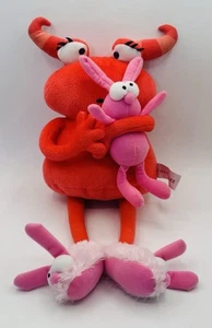Not So Scary Monsters FAO schwarz Plüsch rosa Pip hält Hase mit Häschen Hausschuhe - Bild 1 von 11