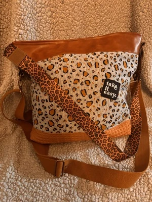 Selbstgenähte Handtasche Leo Beige - Bild 1 von 4