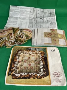 1979 The Creative Circle #428 Ribbon Pillow Needlepoint Kit NEW USA Craft Sew - Picture 1 of 5
