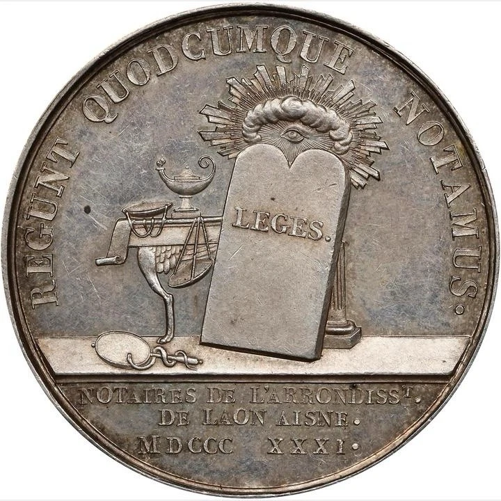 Moneda de plata 1831 Francia Laon Jeton - Luis Felipe I - Notarios - 1800 Foto 1 de 4