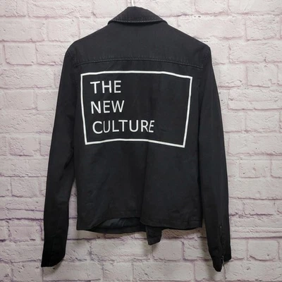 ZARA Hombre Denim Negro Moto Chaqueta Para Hombres M Nueva Cultura Motociclista Grunge Ropa de Calle Punk Foto 1 de 4