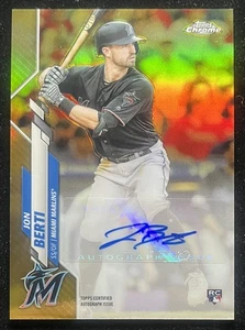 Topps Chrome Update Miami Marlins 2020 EE. UU.-JB Jon Berti Gold Auto/50 - Imagen 1 de 2