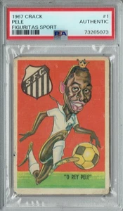 PSA Authentic Pele 1967 Crack #1 Figuritas Sport Trading Card - Picture 1 of 2