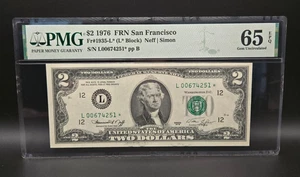 1976 $2 Two Dollar- FRN-San Francisco-⭐STAR note⭐-(L* Block) PMG 65 EPQ - Picture 1 of 2