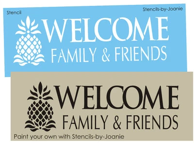 PLANTILLA de piña colonial bienvenida familia amigos hogar histórico hágalo usted mismo letreros artesanales Foto 1 de 4