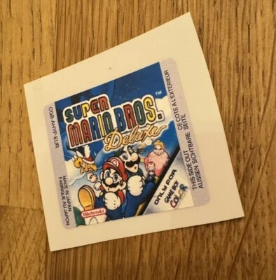 Super Mario Brothers Deluxe Replacement Sticker Label Gameboy Cartridge