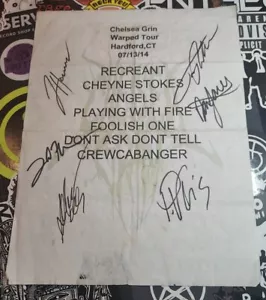 CHELSEA GRIN Stage Setlist Set List signed handsigniert WARPED TOUR 2014 by All! - Bild 1 von 4