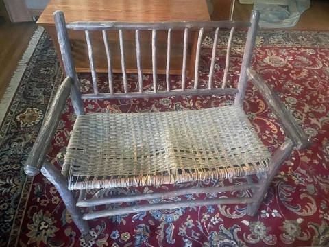 Old Hickory Antique Rustic Armchair w/cane seat Cover