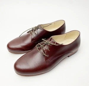 Zapatos Oxford Nisolo para mujer Oliver de cuero en brandy talla 7,5 EU 38 con cordones de cuero - Imagen 1 de 10