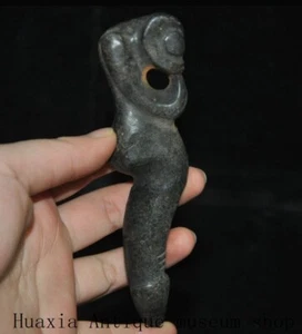 China Hongshan culture Old black jade sacrifice pig dragon male genitals statue - Picture 1 of 5