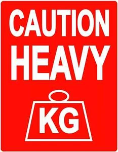 CAUTION HEAVY Stickers/Self Adhesive Labels - Large 80 x 103mm - Picture 1 of 1