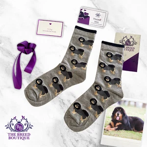 TIBETAN MASTIFF SOCKS UNISEX ONE SIZE FIT UK SIZE 5-11 EU 38-46 US 7.5-12 - Picture 1 of 9