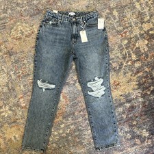 Good American Good Classic Distressed High-rise Jeans Color Indigo 036 Size 8/29