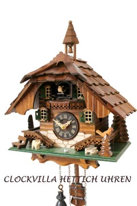 cuckoo clock black forest quartz german wood batterie house style music new - Picture 1 of 3