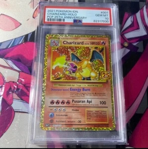PSA 10 Charizard Holo 25th Anniversary Celebrations Pokemon TCG Indonesian - Picture 1 of 1