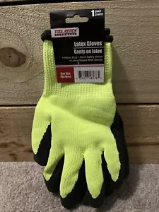 Nuevos guantes de látex resistentes seguridad de neón amarillos guantes de trabajo talla única se adapta a la mayoría - Imagen 1 de 4