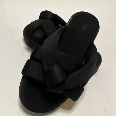 ASOS DESIGN 迷人厚底穆勒鞋黑色 9M 码夏季凉鞋 — 第 1/4 张图片