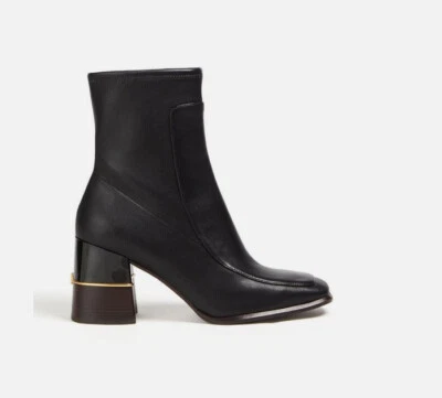Nuevos botines de cuero TORY BURCH US11 UK8 EU41 negros 142203 Foto 1 de 4
