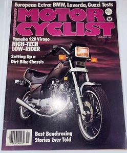 Motorcyclist Magazine November 1982 Yamaha 920 Virago BMW Guzzi Motorcycle Bike - Picture 1 of 2