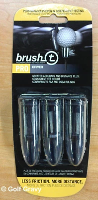 Brush-t PRO Driver Golf Tees - 1 Pack of 3 Brush Tees - 2.2" Height 57mm BLACK - Image 1 of 3