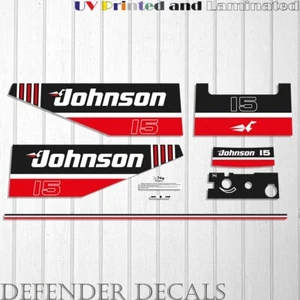Johnson 15 HP Two Stroke 1991 outboard engine decal sticker set kit - Picture 1 of 2