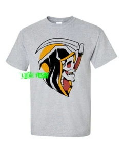 Sensenmann Totenkopf T-Shirt Traditional Tattoo Flash Art Vintage Retro Cool Outlaw - Bild 1 von 3